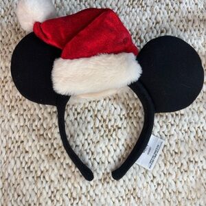 Walt Disney Mickey Mouse Ears with Santa Hat